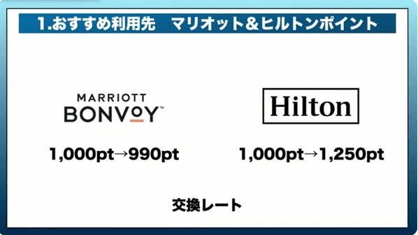 マリオット＆ヒルトンポイントへの交換方法2